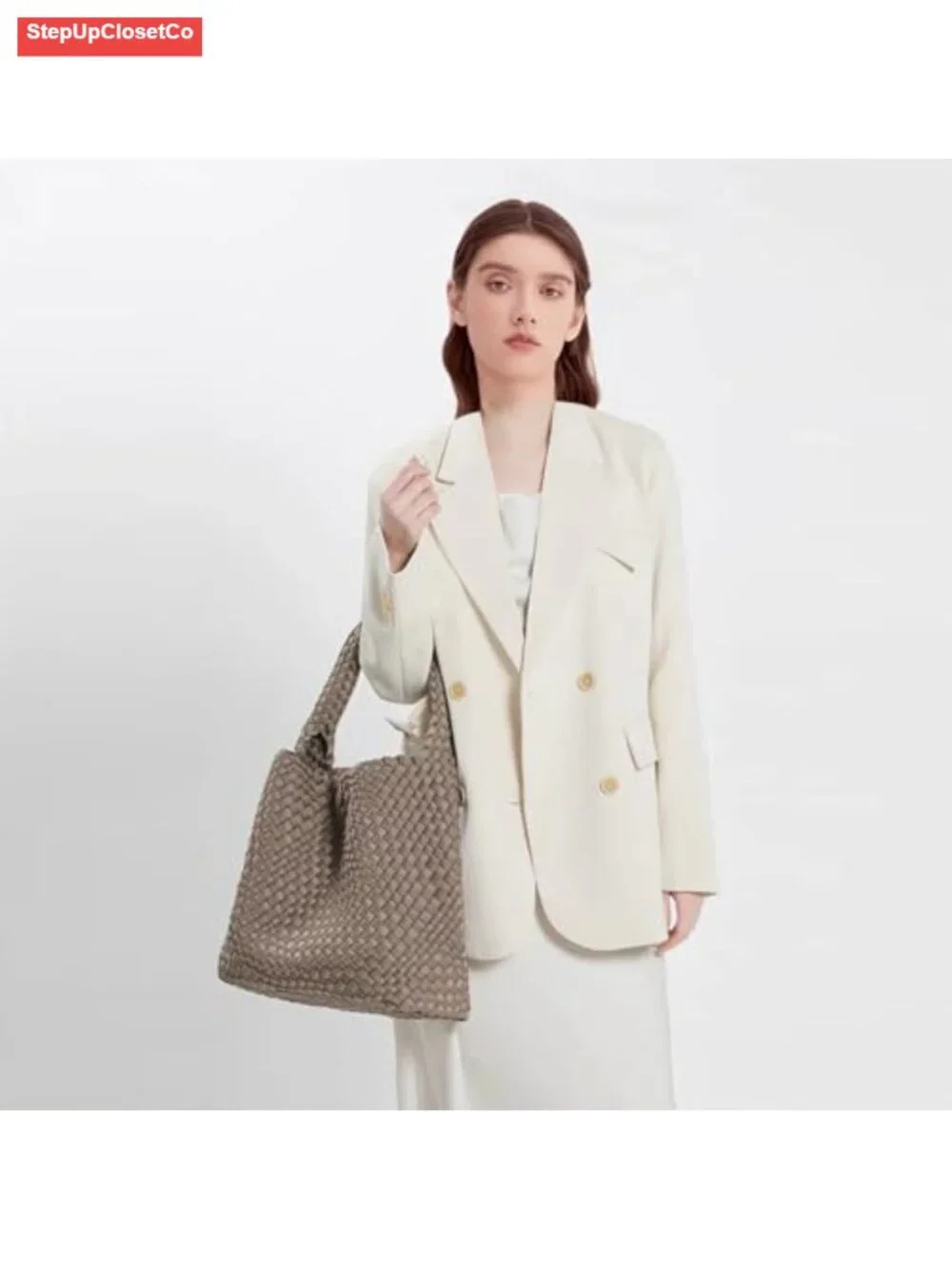 Handwoven Neoprene Woven Purse Hobo Tote Shoulder Bag with Wallet